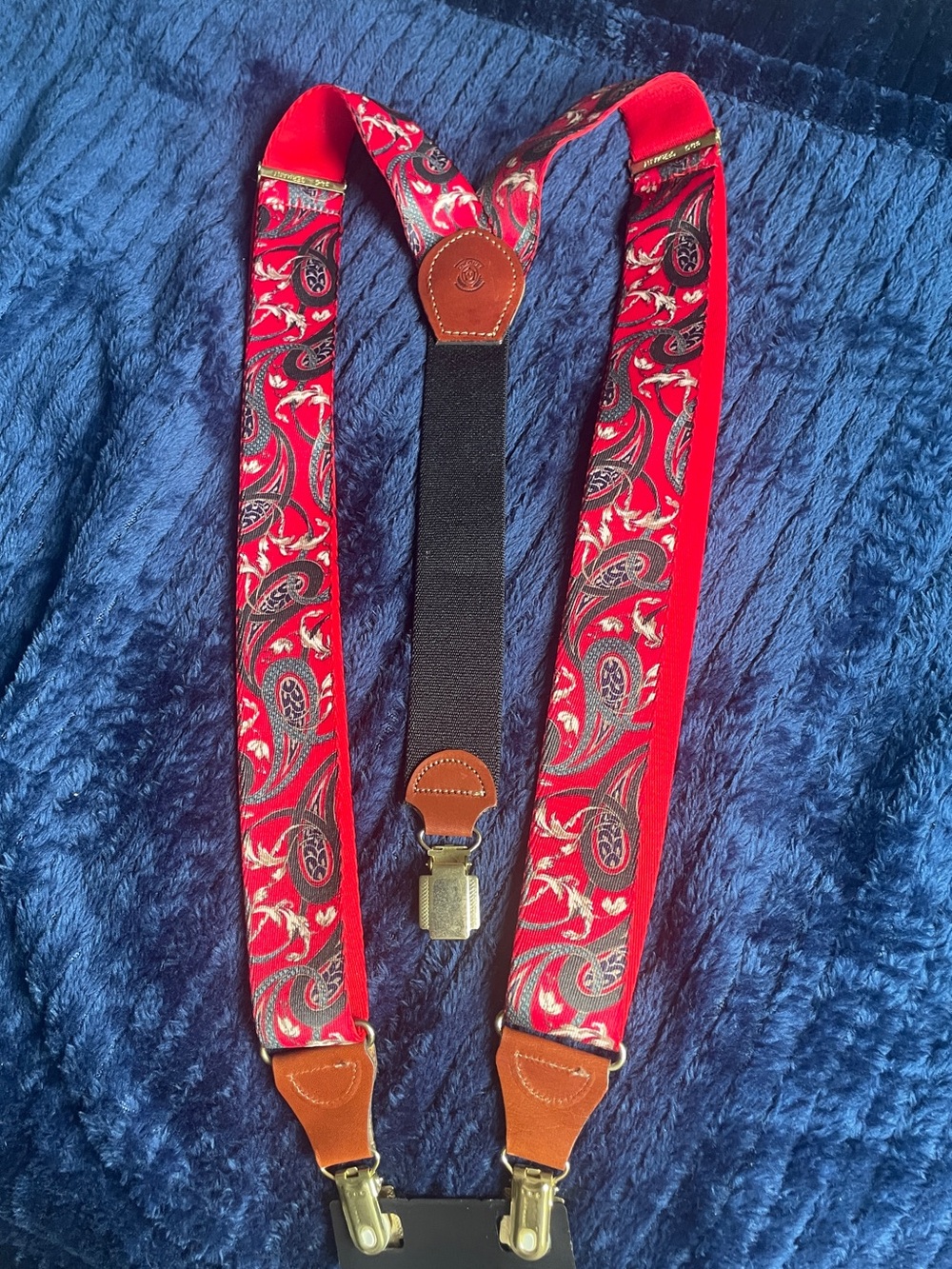 Vintage Pierre Cardin Red Paisley Suspenders for Men - Classic Dress Accessory